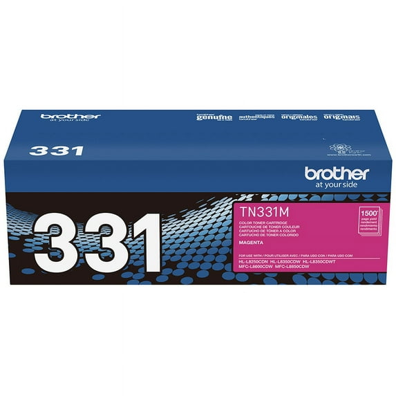 Brother Genuine TN331M Magenta Printer Toner Cartridge Brother Genuine TN331M Magenta Printer Toner Cartridge